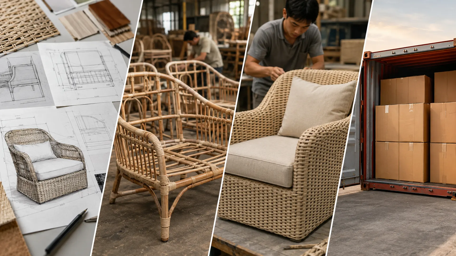 Muebles De Ratán OEM: Del Dibujo Del Comprador A La Producción Para Contenedor
