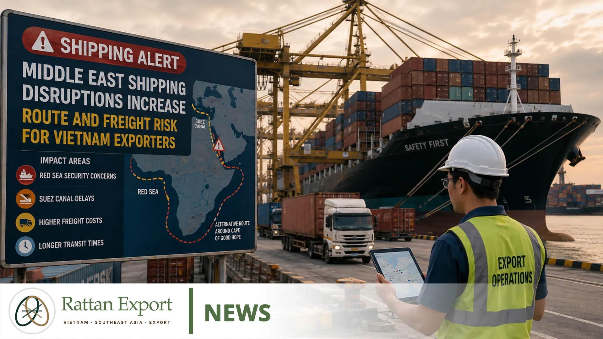 Le Interruzioni Dei Trasporti In Medio Oriente Aumentano I Rischi Di Rotta E Di Nolo Per Gli Esportatori Vietnamiti