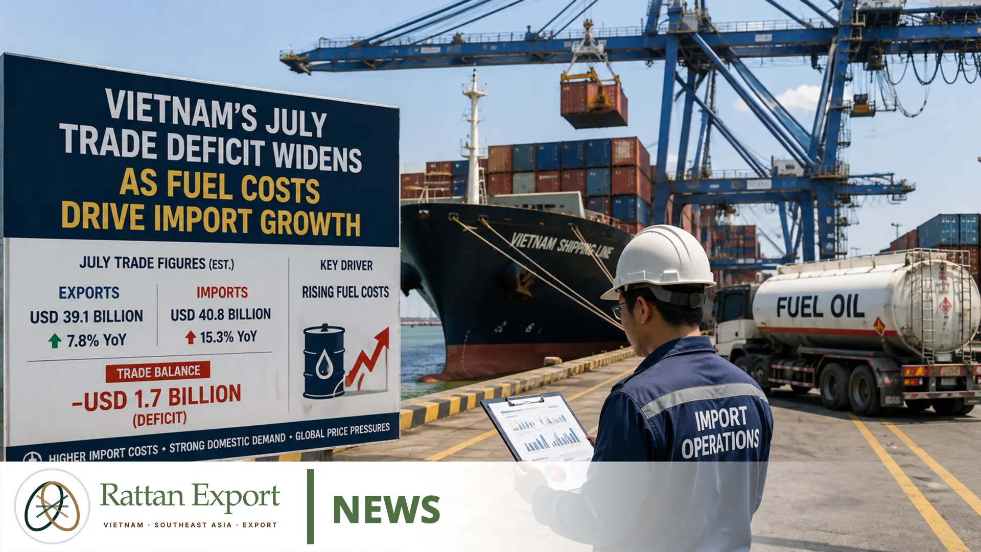 Il Deficit Commerciale Del Vietnam Si Amplia A Luglio Mentre I Costi Del Carburante Spingono Le Importazioni