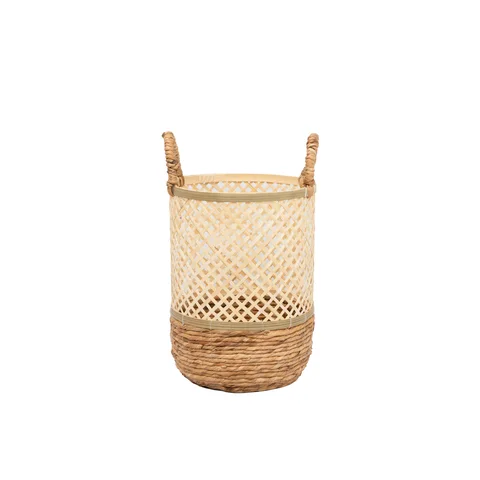 Rattan Export Natural Water Hyacinth Bamboo Storage Basket Wholesale - REX-BB0100019301ST