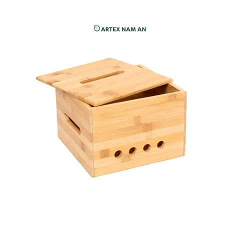 Rattan Export Bamboo Storage Wholesale Container Set of 3 Large Vegetable Containers FSC Certified Food Safe - REX-BB042025-024 (SET)