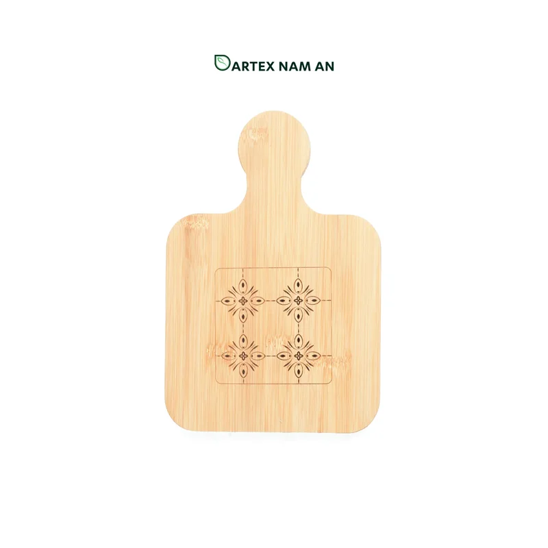 Rattan Export Wholesale Bamboo Serving Tray with Laser Engraving Decorative Pattern for Modern Home and HORECA Dining - REX-FT26-00229