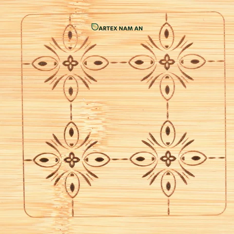 Rattan Export Wholesale Bamboo Serving Tray with Laser Engraving Decorative Pattern for Modern Home and HORECA Dining - REX-FT26-00229