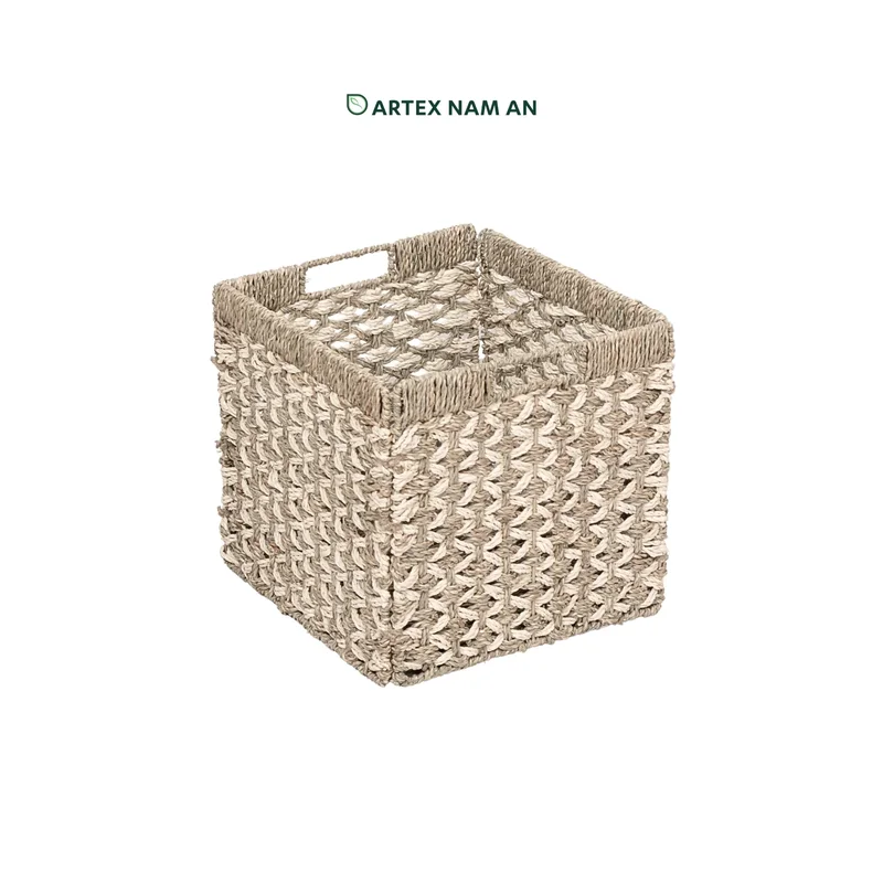 Rattan Export Seagrass Storage Basket Wholesale Foldable Rustic Organizer for Home, Office and HORECA Use - REX-GBS042025-020