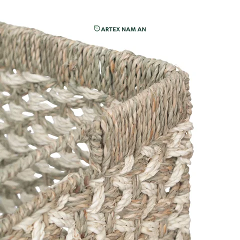 Rattan Export Seagrass Storage Basket Wholesale Foldable Rustic Organizer for Home, Office and HORECA Use - REX-GBS042025-020