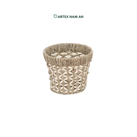 Rattan Export Seagrass Flower Pot Wholesale in Set of 2 for Indoor Garden, Home, Office and HORECA Rustic Decor - REX-GBS042025-024