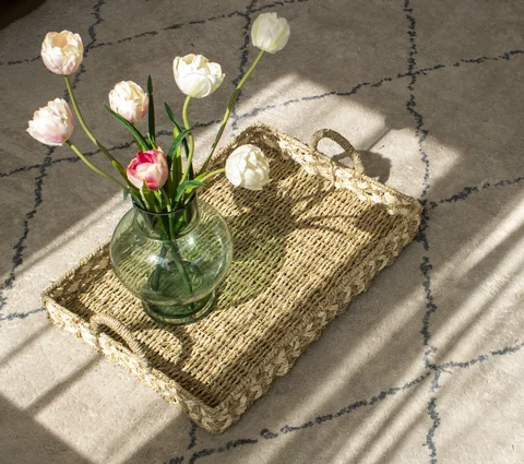 Rattan Export Wholesale Tray made from Seagrass and Palm Leaf for Kitchen and Living Room Decoration, Home, Office, HORECA and Retail Displays - REX-GBS042025-029