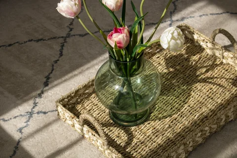 Rattan Export Wholesale Tray made from Seagrass and Palm Leaf for Kitchen and Living Room Decoration, Home, Office, HORECA and Retail Displays - REX-GBS042025-029