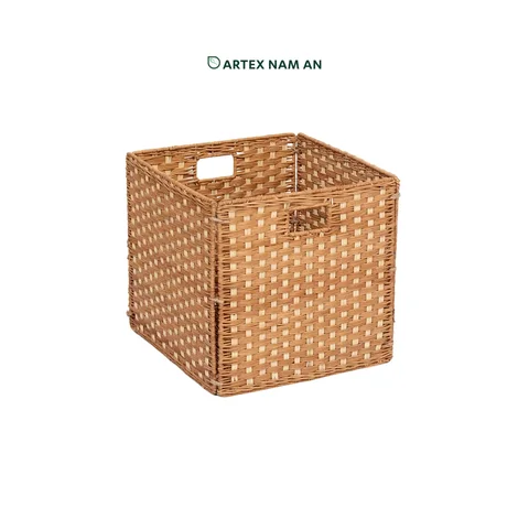 Rattan Export Wholesale Storage Basket Made from Natural Rattan Core Foldable Organizer for Ikea Kallax Shelves, Home, Office and HORECA - REX-GBS042025-041
