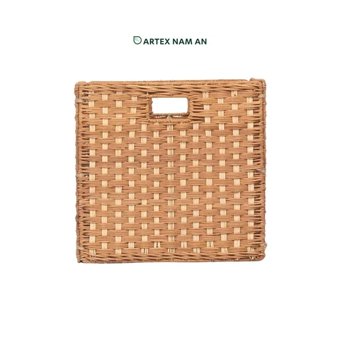 Rattan Export Wholesale Storage Basket Made from Natural Rattan Core Foldable Organizer for Ikea Kallax Shelves, Home, Office and HORECA - REX-GBS042025-041