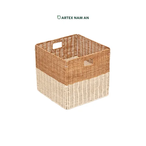 Rattan Export Wholesale Storage Basket made from Natural Rattan Peel for Ikea Kallax Shelves, Home, Office, HORECA and Retail Organization - REX-GBS042025-046