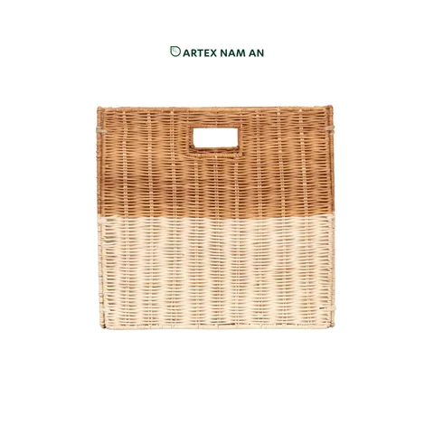 Rattan Export Wholesale Storage Basket made from Natural Rattan Peel for Ikea Kallax Shelves, Home, Office, HORECA and Retail Organization - REX-GBS042025-046