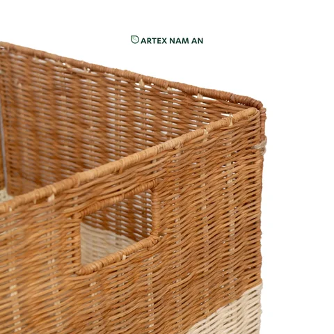 Rattan Export Wholesale Storage Basket made from Natural Rattan Peel for Ikea Kallax Shelves, Home, Office, HORECA and Retail Organization - REX-GBS042025-046