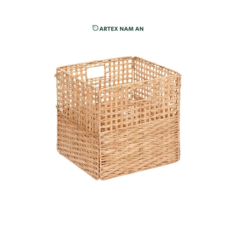 Rattan Export Wholesale Storage Basket Made from Natural Rattan Core, Foldable Cube Organizer - REX-GBS042025-047