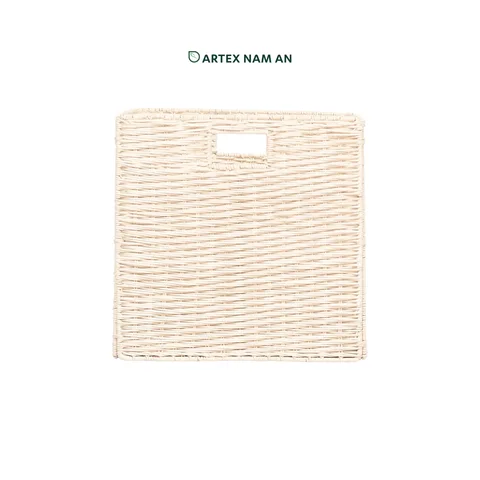Rattan Export Wholesale Storage Basket made from Rattan in Off White for Ikea Kallax Shelves, Home, Office and HORECA Organization - REX-GBS042025-049
