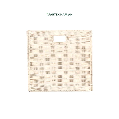 Rattan Export Wholesale Storage Basket Made From Rattan in Off White, Foldable Design for Organizing Office, Home, HORECA - REX-GBS042025-051