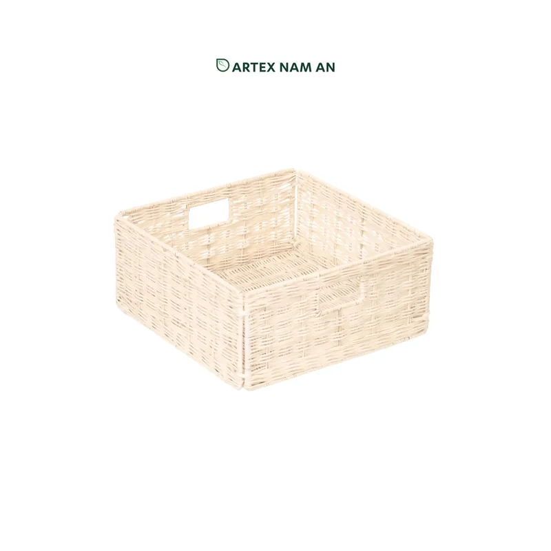 Rattan Export Wholesale Rattan Basket for Ikea Kallax Shelves in Off White - REX-GBS042025-053