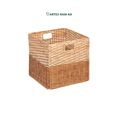 Rattan Export Wholesale Storage Basket Made From Rattan, Foldable Design for Ikea Kallax Shelves, Home, Office and HORECA Organization - REX-GBS042025-063