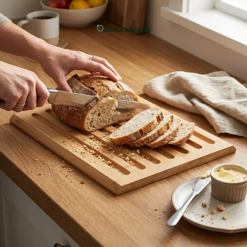 Rattan Export Wholesale Cutting Board for Bread made from Natural Bamboo FSC Certified for HORECA Kitchen, HOME, Retail - REX-GSF-20025