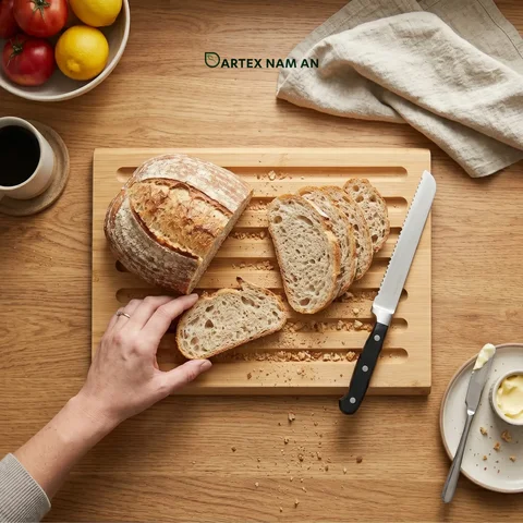 Rattan Export Wholesale Cutting Board for Bread made from Natural Bamboo FSC Certified for HORECA Kitchen, HOME, Retail - REX-GSF-20025