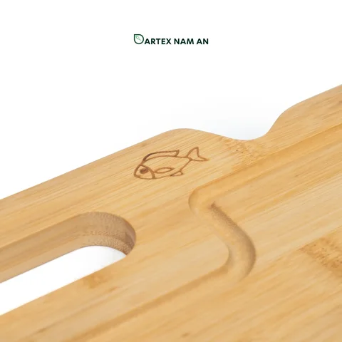 Rattan Export Natural Bamboo Wholesale Cutting Board with Lazer Engrave for HORECA & Retail - REX-GSF-260001