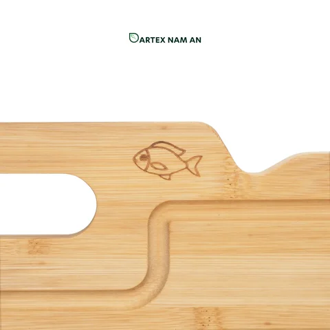 Rattan Export Natural Bamboo Wholesale Cutting Board with Lazer Engrave for HORECA & Retail - REX-GSF-260001