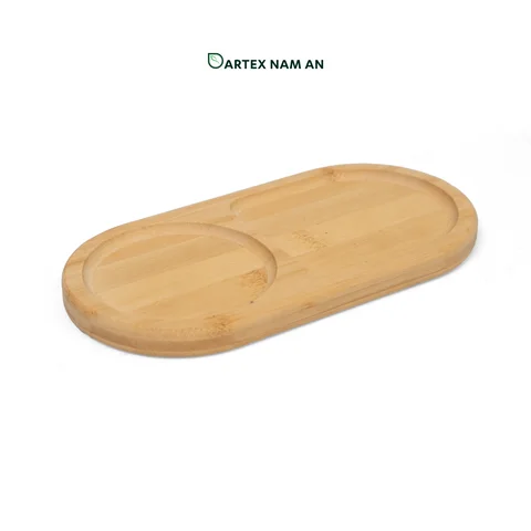Rattan Export Wholesale Serving Tray made from Natural Bamboo with Pastry Slot for HORECA, Retail, and Corporate Offices - REX-GSF-260016