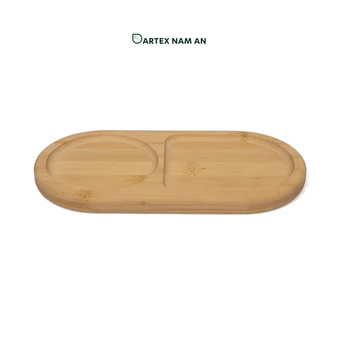 Rattan Export Wholesale Serving Tray made from Natural Bamboo with Pastry Slot for HORECA, Retail, and Corporate Offices - REX-GSF-260016