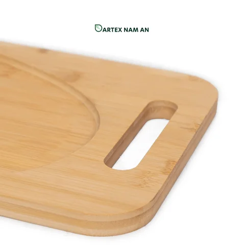 Rattan Export Wholesale Serving Tray Natural Bamboo with Dual Handles and Oval Recess for HORECA, Home, and Retail - REX-GSF-260023