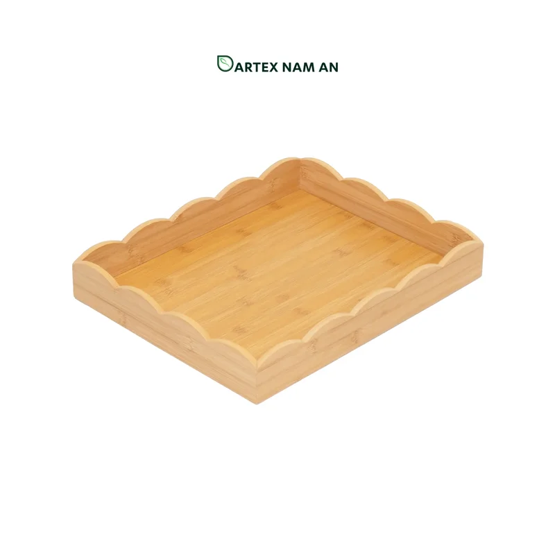 Rattan Export Bamboo Wholesale Serving Tray Decorative Platter for HORECA, Office Hospitality, and Home Decor - REX-GSF-260026