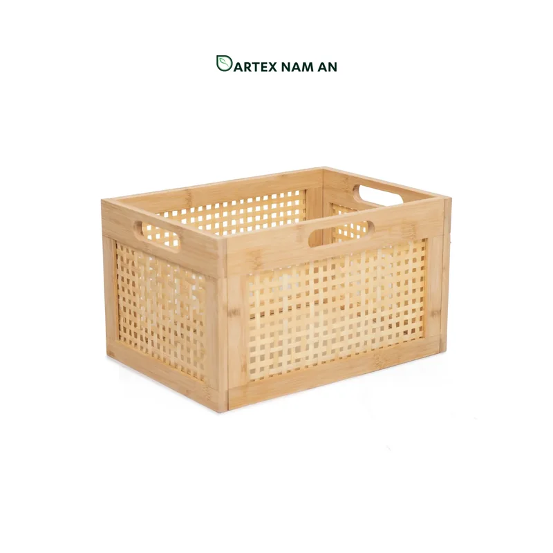 Rattan Export Collapsible Wholesale Storage Basket made from Natural Bamboo for HORECA, Office, and Retail - REX-GSF-260033