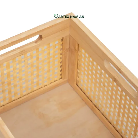 Rattan Export Collapsible Wholesale Storage Basket made from Natural Bamboo for HORECA, Office, and Retail - REX-GSF-260033