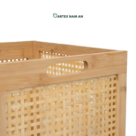 Rattan Export Knock-Down Natural Bamboo Wholesale Storage Basket for HORECA, Office, and Retail - REX-GSF-260035
