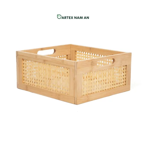 Rattan Export Knock-Down Natural Bamboo Wholesale Storage Basket for HORECA, Office, and Retail - REX-GSF-260036