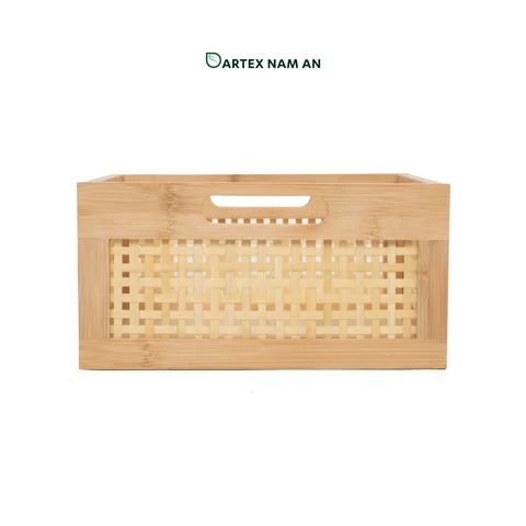 Rattan Export Knock-Down Natural Bamboo Wholesale Storage Basket for HORECA, Office, and Retail - REX-GSF-260036