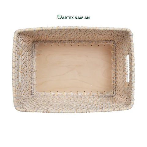 Rattan Export Wholesale Rattan Basket Set with Bamboo Lids for HORECA, Office, and Retail - REX-GSF-260040