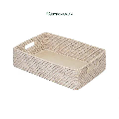 Rattan Export Wholesale Rattan Basket with Solid Bamboo Base for HORECA, Office, and Home Retail - REX-GSF-260041