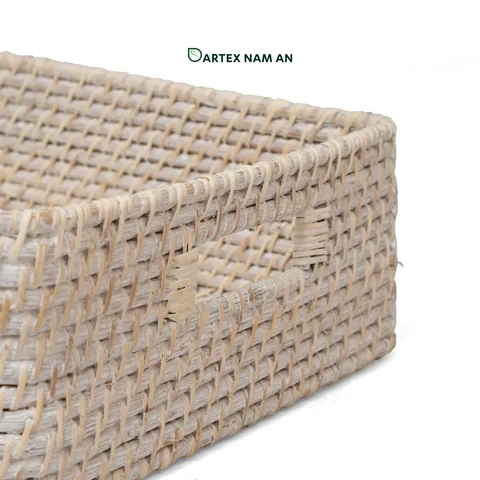 Rattan Export Wholesale Rattan Basket with Solid Bamboo Base for HORECA, Office, and Home Retail - REX-GSF-260041