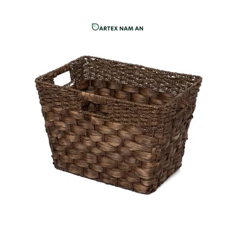 Rattan Export Dark Brown Seagrass and Water Hyacinth Wholesale Storage Basket for HORECA, Office, and Retail - REX-GSF-260044
