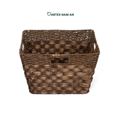 Rattan Export Dark Brown Seagrass and Water Hyacinth Wholesale Storage Basket for HORECA, Office, and Retail - REX-GSF-260044