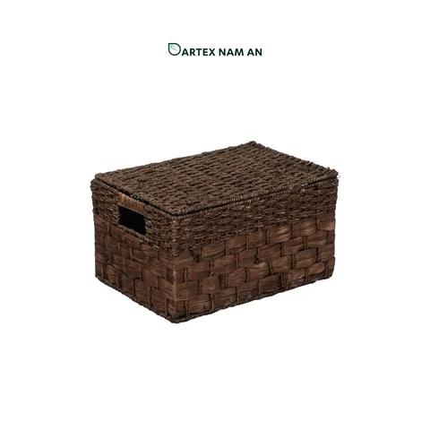 Rattan Export Wholesale Storage Basket made from Seagrass and Water Hyacinth with Lid in set of 3 for HORECA, Office, and Home Retail - REX-GSF-260046
