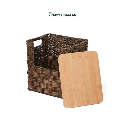 Rattan Export 2-Tier Wholesale Storage Basket made from Water Hyacinth and Paper for HORECA, Office, and Retail - REX-GSF-260047