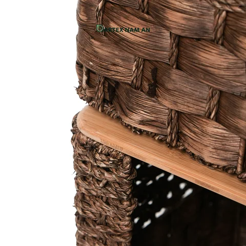 Rattan Export 2-Tier Wholesale Storage Basket made from Water Hyacinth and Paper for HORECA, Office, and Retail - REX-GSF-260047