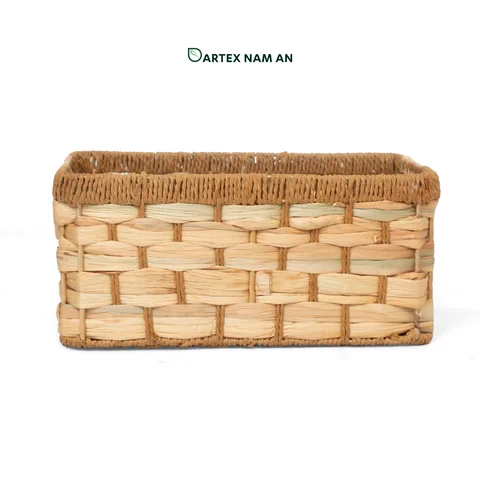 Rattan Export Water Hyacinth and Paper Wholesale Storage Basket Set with Handles for HORECA, Office, and Retail Display - REX-GSF-260048
