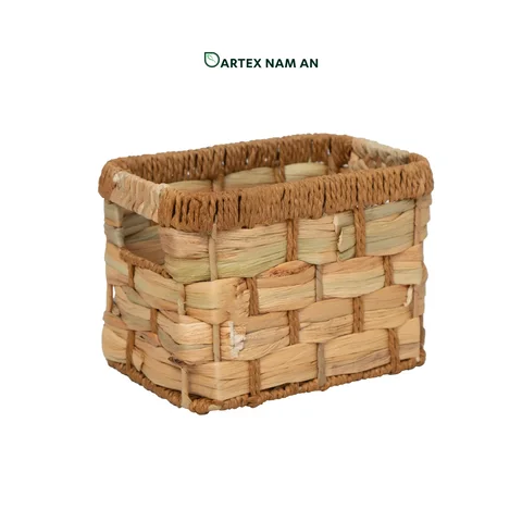 Rattan Export Water Hyacinth and Paper Wholesale Storage Basket Set with Handles for HORECA, Office, and Retail Display - REX-GSF-260048