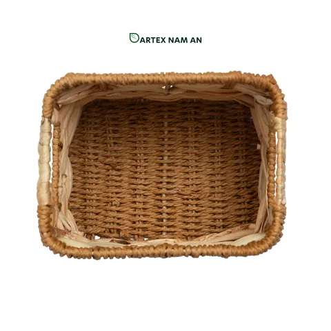 Rattan Export Water Hyacinth and Paper Wholesale Storage Basket Set with Handles for HORECA, Office, and Retail Display - REX-GSF-260048