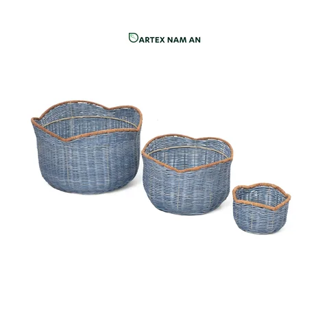 Rattan Export Wholesale Planter made from Rattan in Set of 3 for HORECA, Corporate Receptions, and Home Decor Retail - REX-GSF-260052