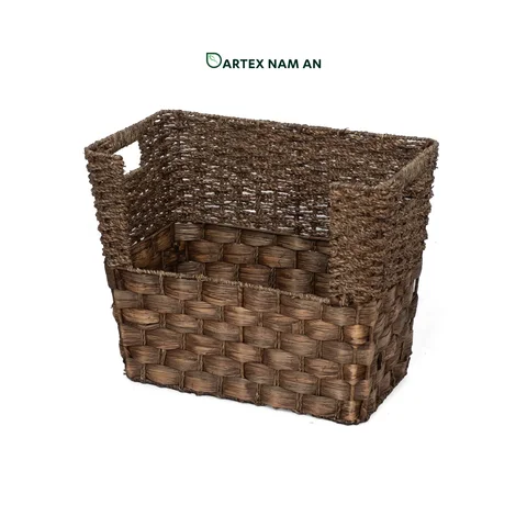Rattan Export Stackable Seagrass and Water Hyacinth Wholesale Storage Basket for HORECA, Office, and Home Retail - REX-GSF-260060