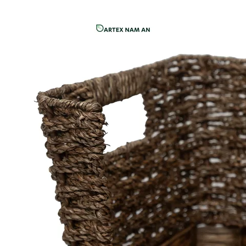 Rattan Export Stackable Seagrass and Water Hyacinth Wholesale Storage Basket for HORECA, Office, and Home Retail - REX-GSF-260060