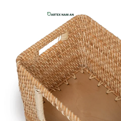 Rattan Export Stackable Wholesale Rattan Basket with Bamboo Lid for HORECA, Office, and Home Retail - REX-GSF-260065